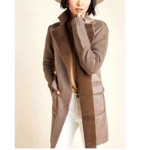 Anthropologie Brown Teddy Jacket